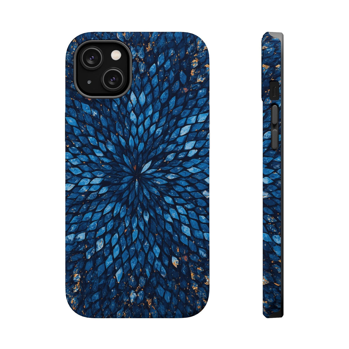 Inspiring Phone Cases magnetic phone case with vibrant blue glass feather pattern for iPhone and Samsung Galaxy