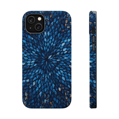 Inspiring Phone Cases magnetic phone case with vibrant blue glass feather pattern for iPhone and Samsung Galaxy