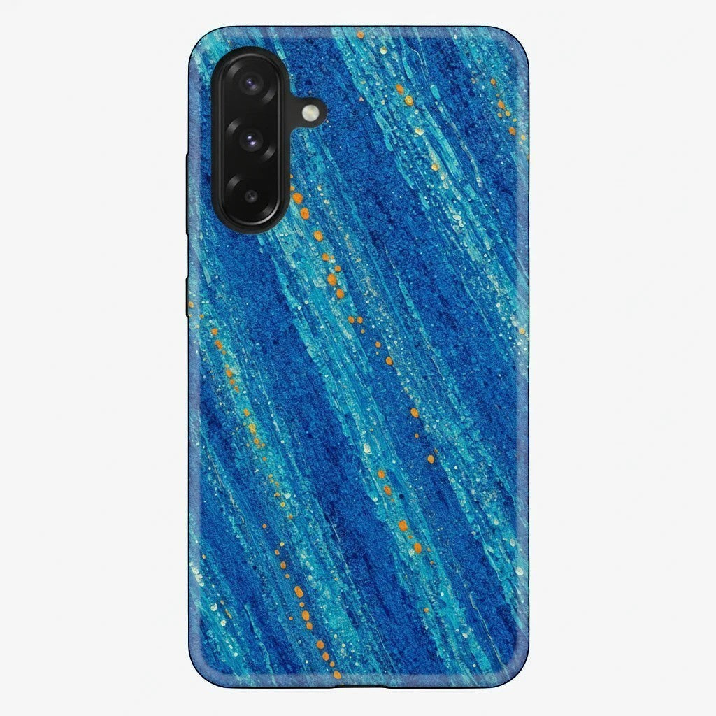 Inspiring Phone Cases Cobalt Drift abstract blue phone case with orange accents for Samsung Galaxy devices