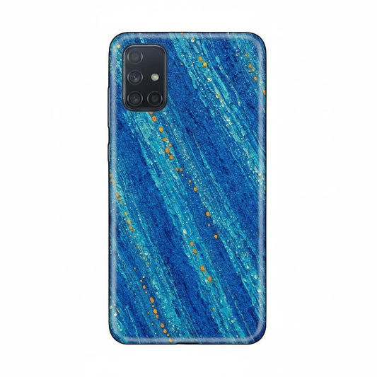 Inspiring Phone Cases Cobalt Drift abstract blue phone case with orange flecks for Samsung Galaxy series