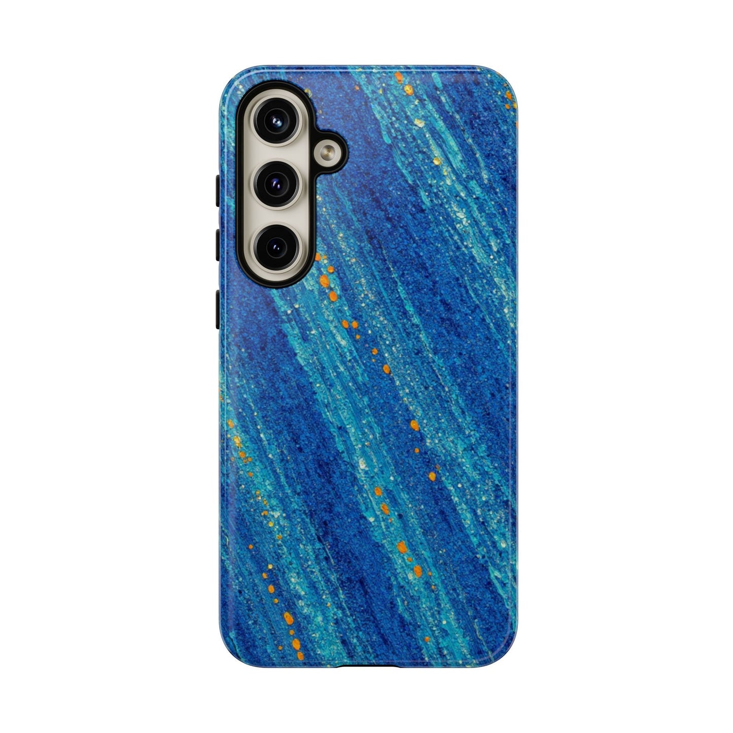 Inspiring Phone Cases Cobalt Drift abstract blue and orange patterned protective case for Samsung Galaxy smartphone