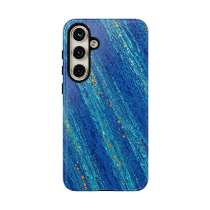 Inspiring Phone Cases Cobalt Drift abstract blue and orange patterned protective case for Samsung Galaxy smartphone