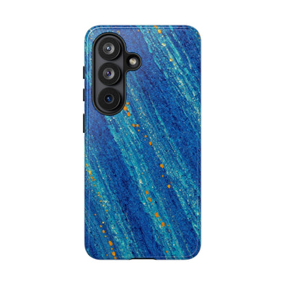 Inspiring Phone Cases Cobalt Drift abstract blue and orange patterned protective case for Samsung Galaxy smartphone