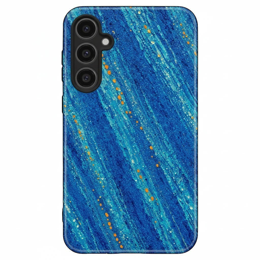Inspiring Phone Cases Cobalt Drift abstract blue and orange patterned protective case for Samsung Galaxy smartphones
