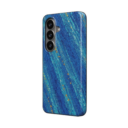 Inspiring Phone Cases Cobalt Drift abstract blue phone case with orange accents for Samsung Galaxy