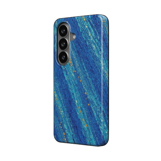 Inspiring Phone Cases Cobalt Drift abstract blue phone case with orange accents for Samsung Galaxy