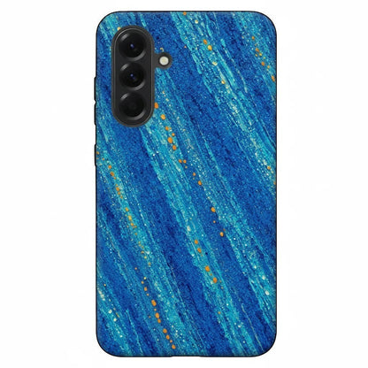 Inspiring Phone Cases Cobalt Drift abstract blue phone case with orange accents for Samsung Galaxy devices