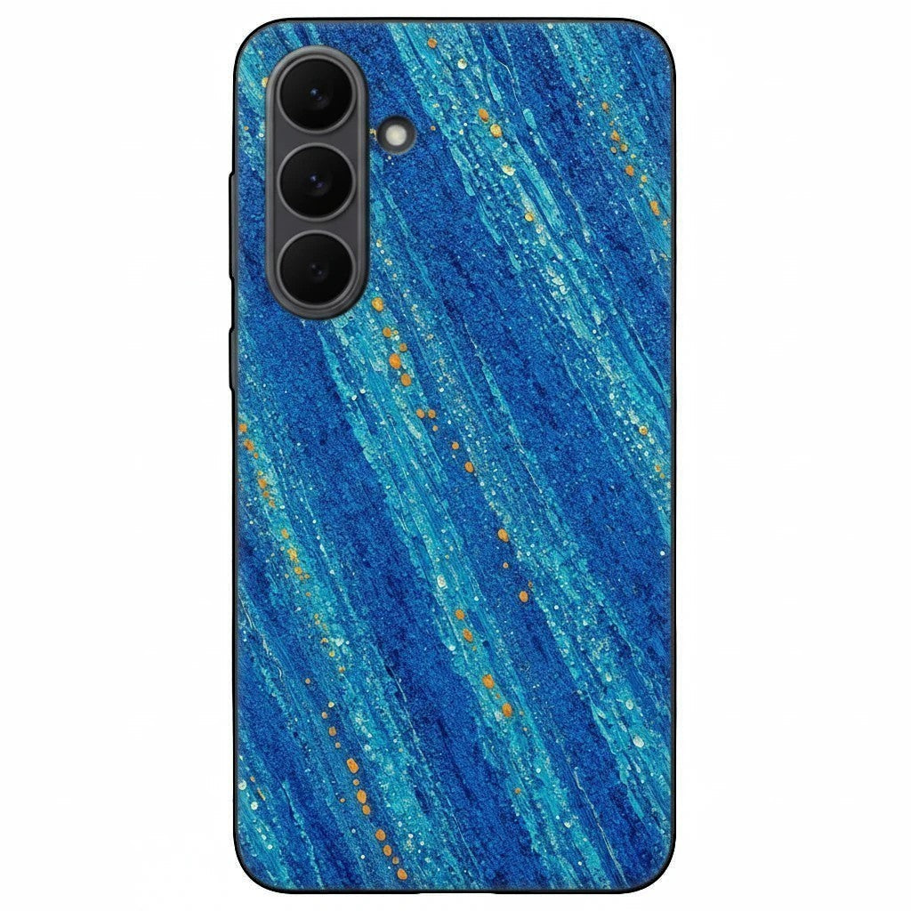 Inspiring Phone Cases Cobalt Drift pattern phone case with blue diagonal strokes and orange accents for Samsung Galaxy