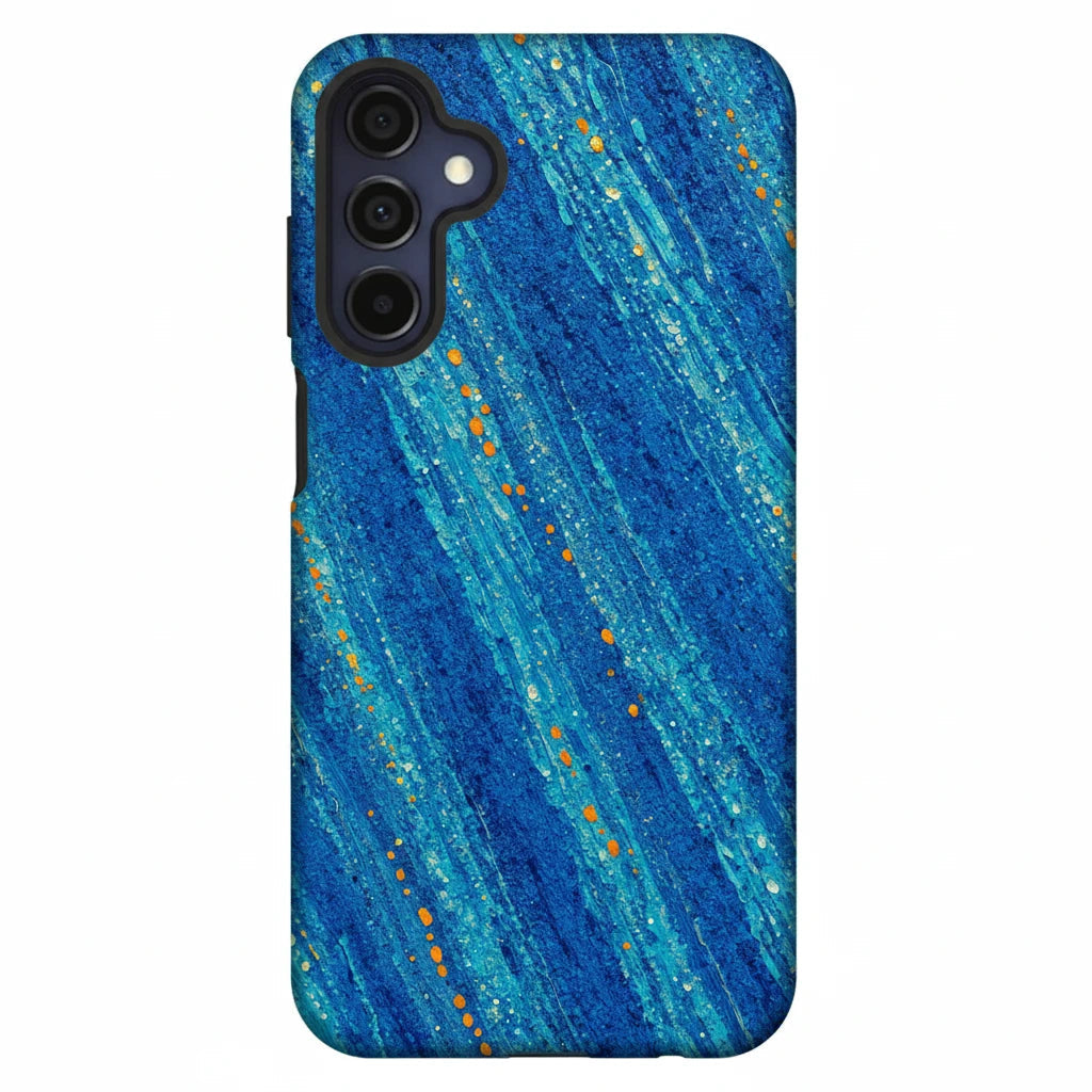 Inspiring Phone Cases Cobalt Drift abstract blue and orange patterned protective case for Samsung Galaxy smartphones