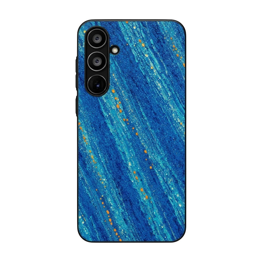 Inspiring Phone Cases Cobalt Drift abstract blue phone case with orange accents for Samsung Galaxy devices