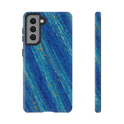 Inspiring Phone Cases Cobalt Drift abstract blue and orange Samsung phone case with a smooth, protective finish.