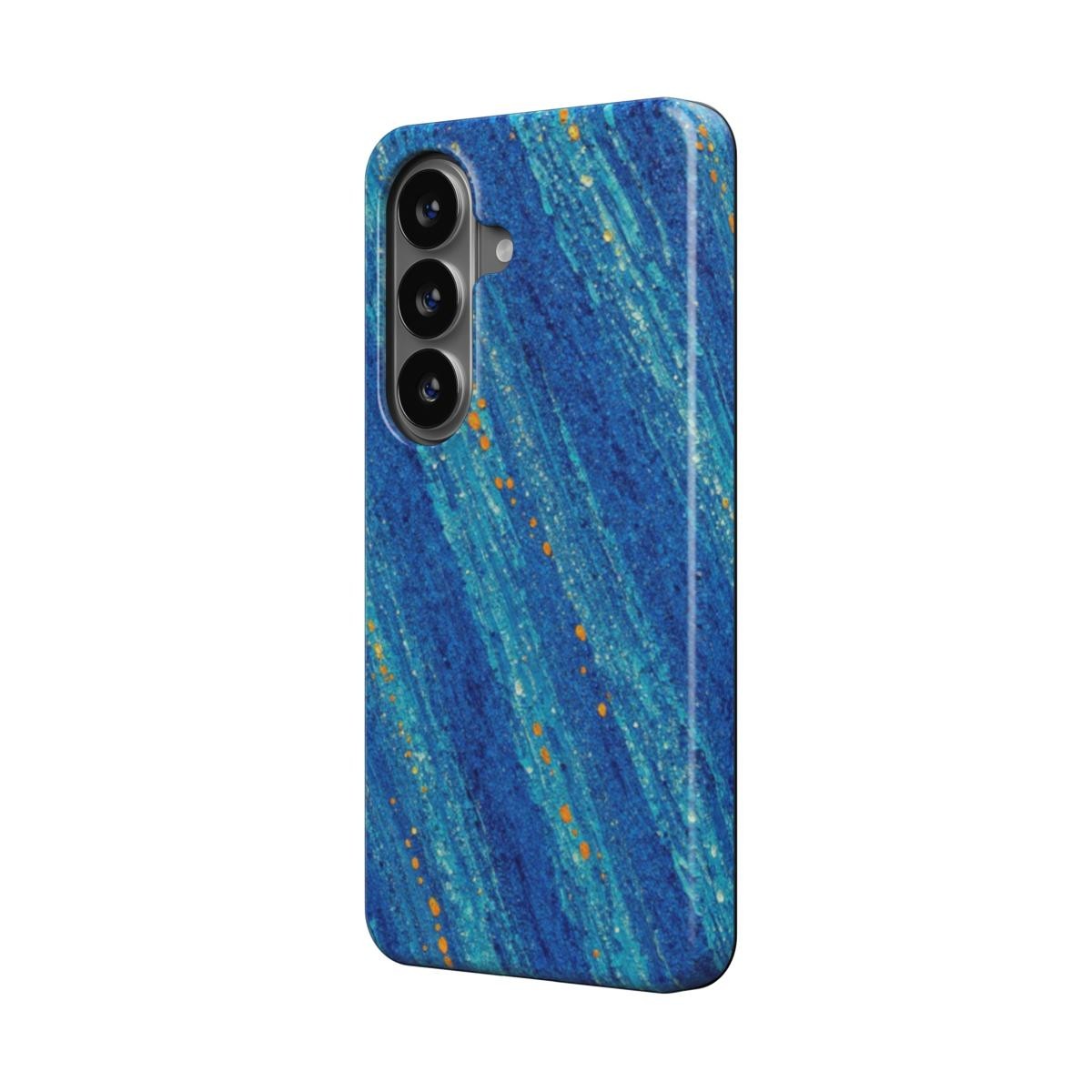 Inspiring Phone Cases Cobalt Drift abstract blue and orange patterned protective case for Samsung Galaxy smartphone