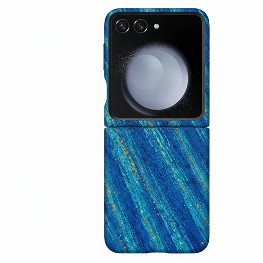 Inspiring Phone Cases Cobalt Drift abstract blue and orange patterned protective case for Samsung Galaxy Z Flip