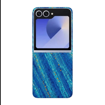 Inspiring Phone Cases Cobalt Drift abstract blue and orange pattern protective case for Samsung Galaxy Z Flip phone