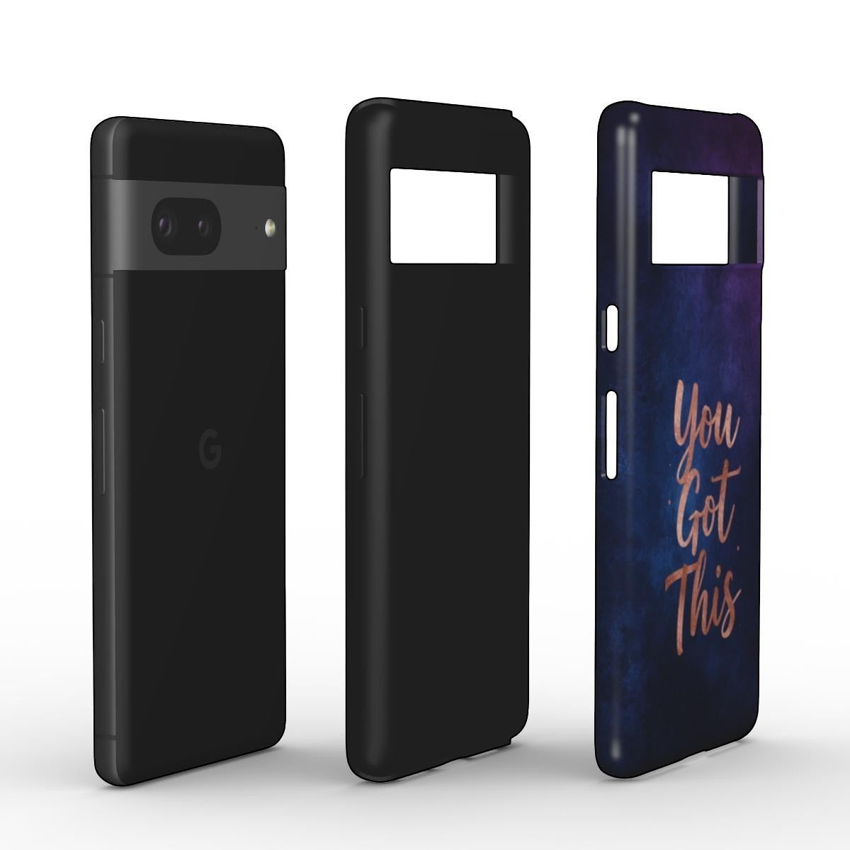 Inspiring Phone Cases Google Pixel case with indigo cosmic design and rose gold You Got This quote