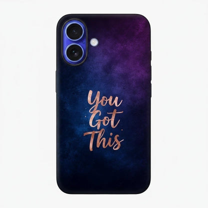 Inspiring Phone Cases iPhone MagSafe cover featuring an indigo galaxy design with rose-gold You Got This text.