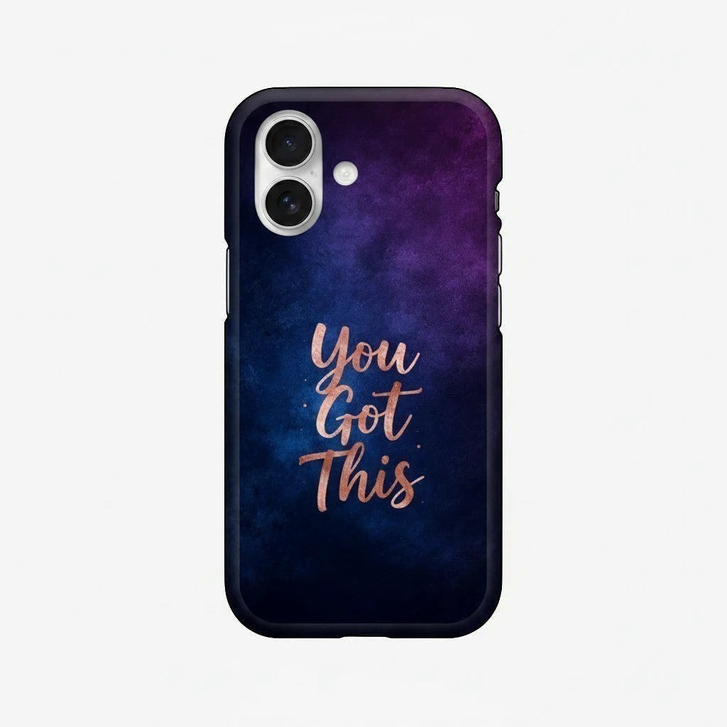 Inspiring Phone Cases iPhone MagSafe cover with indigo galaxy design and rose gold You Got This quote