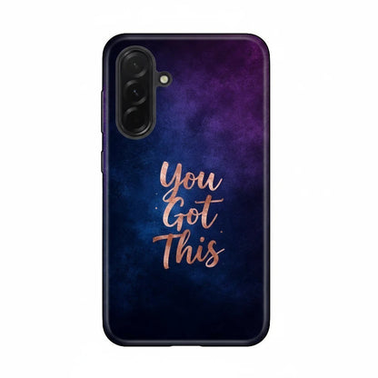Inspiring Phone Cases You Got This Samsung phone case with indigo galaxy design and rose gold inspirational text