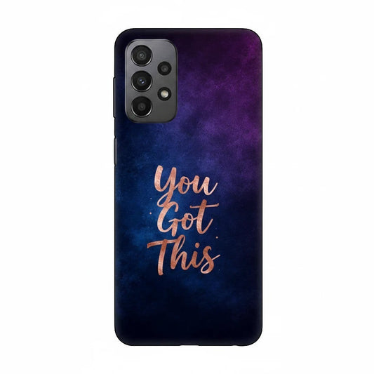 Inspiring Phone Cases Samsung phone case with indigo and blue galaxy design and rose gold You Got This quote text