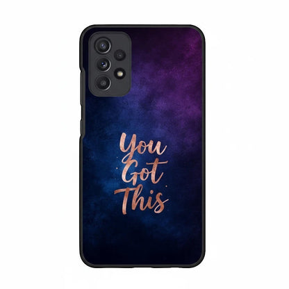 Inspiring Phone Cases Samsung phone case with indigo galaxy design and rose gold You Got This quote