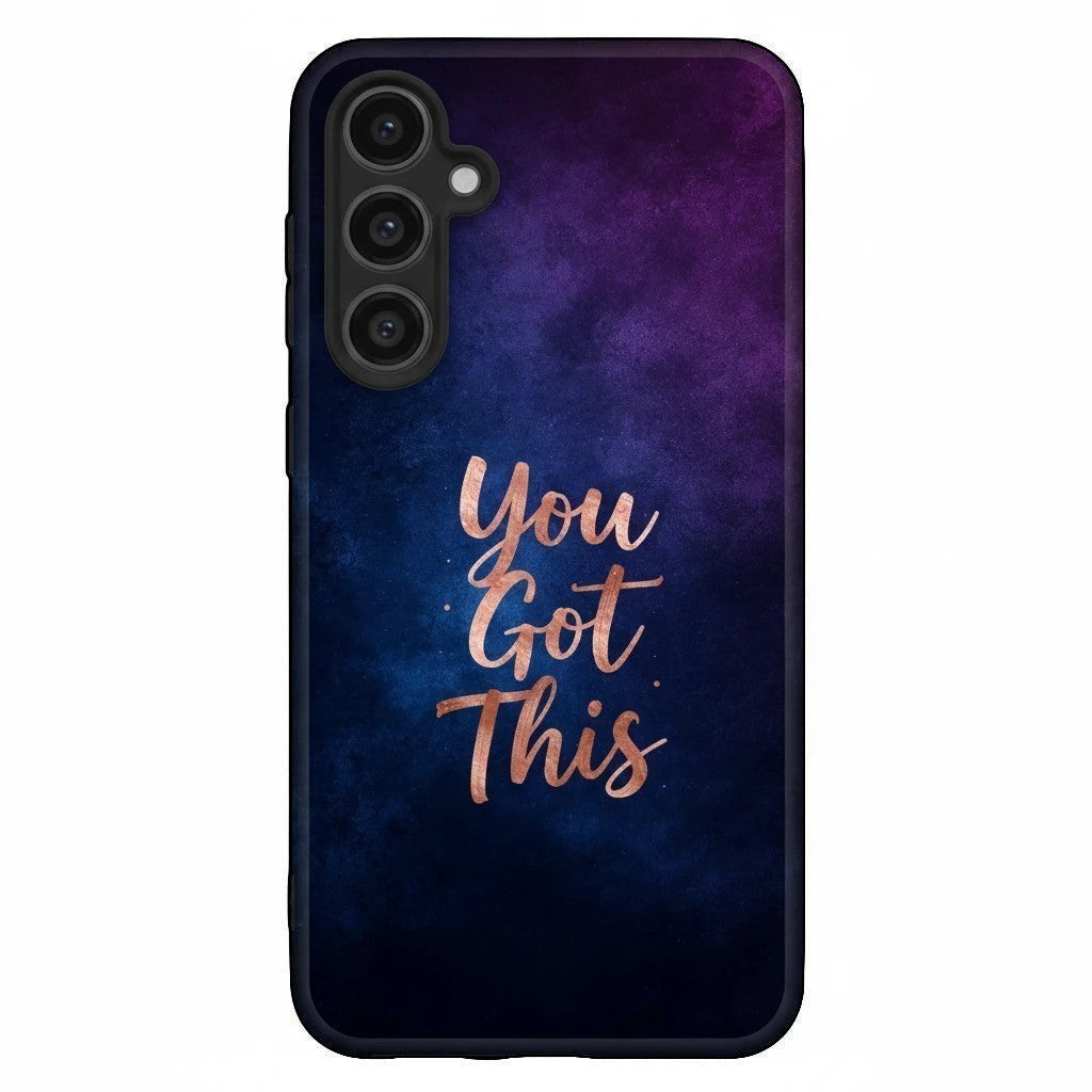 Inspiring Phone Cases You Got This Samsung phone case with indigo galaxy design and rose gold inspirational text