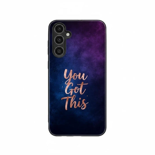 Inspiring Phone Cases You Got This Samsung phone case with indigo galaxy design and rose gold inspirational text.