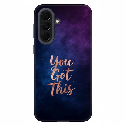 Inspiring Phone Cases You Got This Samsung phone case with indigo galaxy design and rose gold inspirational text