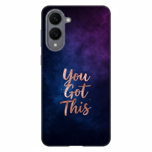 Inspiring Phone Cases Samsung phone cover with indigo galaxy design and rose gold You Got This quote