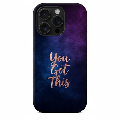 Inspiring Phone Cases You Got This MagSafe iPhone case with indigo galaxy design and rose gold inspirational text