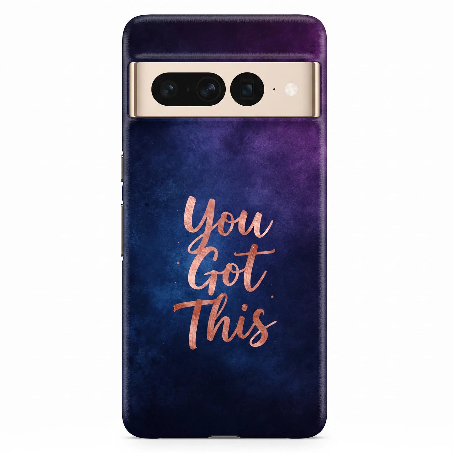 Inspiring Phone Cases Google Pixel case with indigo cosmic dust design and rose gold You Got This quote