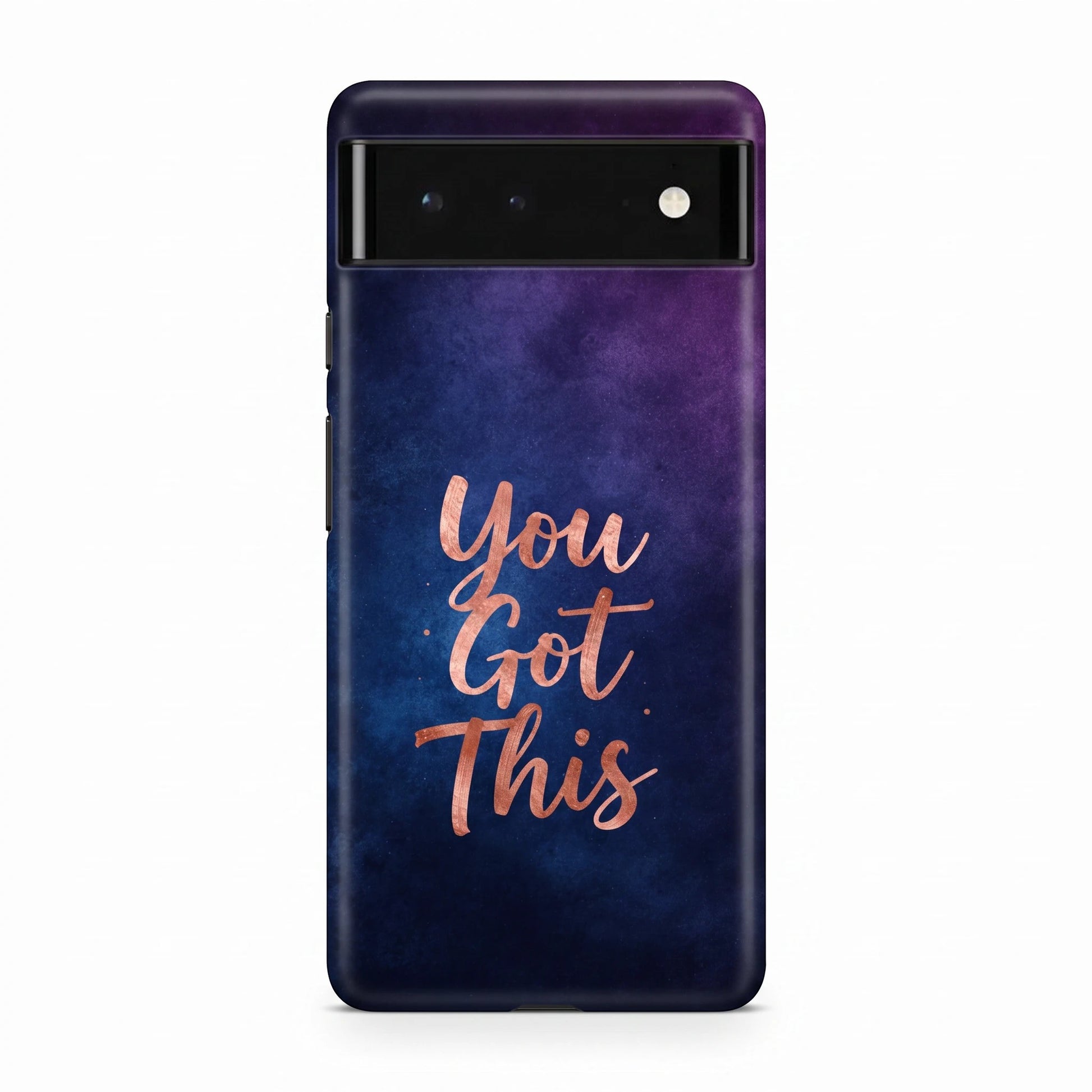 Inspiring Phone Cases Google Pixel case with indigo cosmic background and rose gold You Got This quote