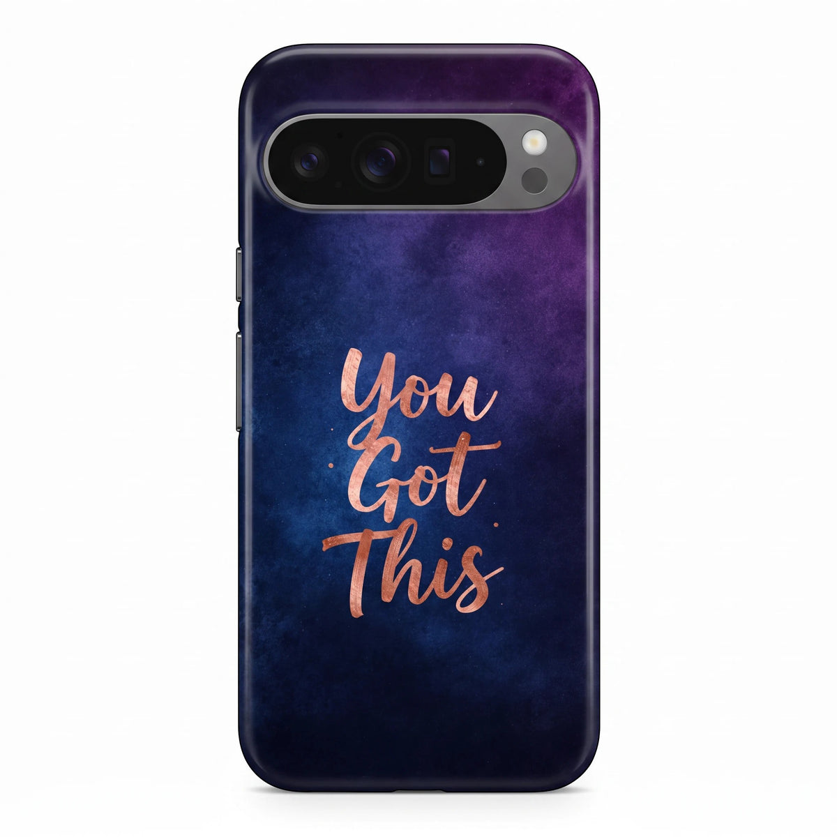 Inspiring Phone Cases Google Pixel case with indigo cosmic dust design and rose gold You Got This quote