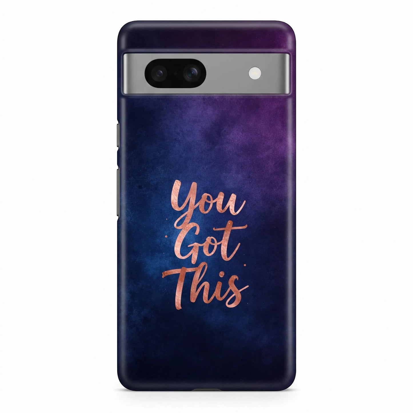Inspiring Phone Cases Google Pixel case with indigo cosmic background and rose gold You Got This motivational quote