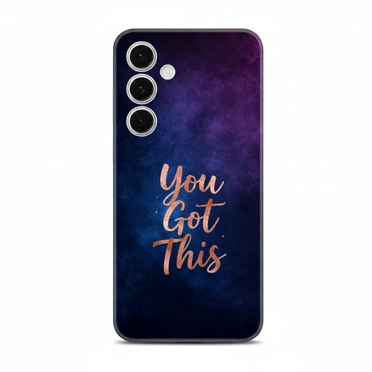 Inspiring Phone Cases You Got This Samsung phone case with indigo and blue cosmic design and rose gold lettering.